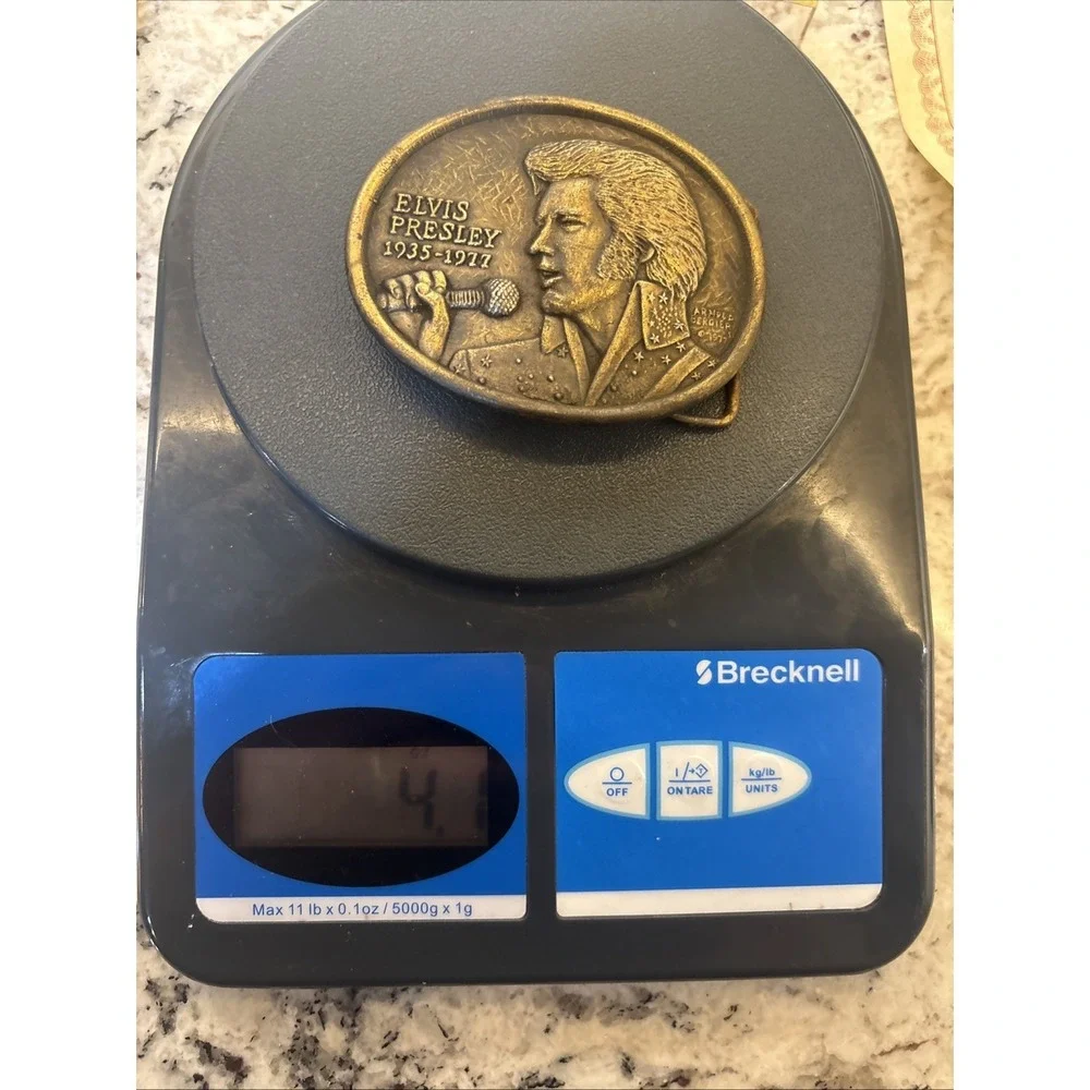 Elvis Presley Belt Buckle First Edition Memorial Commemorative Vintage 1935-1977